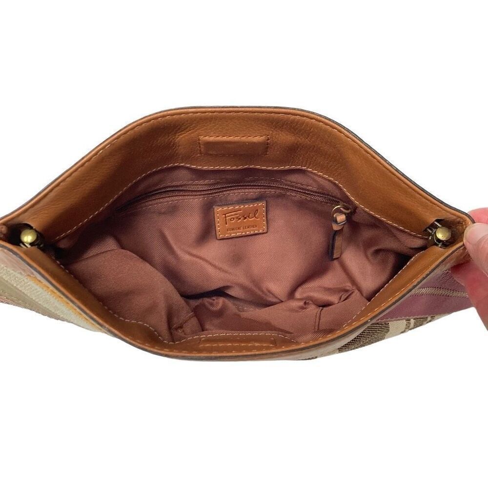 Fossil Retro Y2k Leather Diagonal Patchwork Magne… - image 3